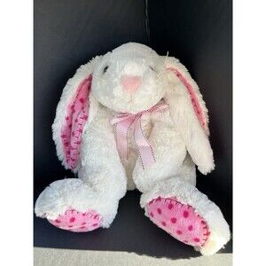 MARY MEYER White and Pink Bunny Rabbit Plush Stuffed Animal Toy “Stitches” 18"